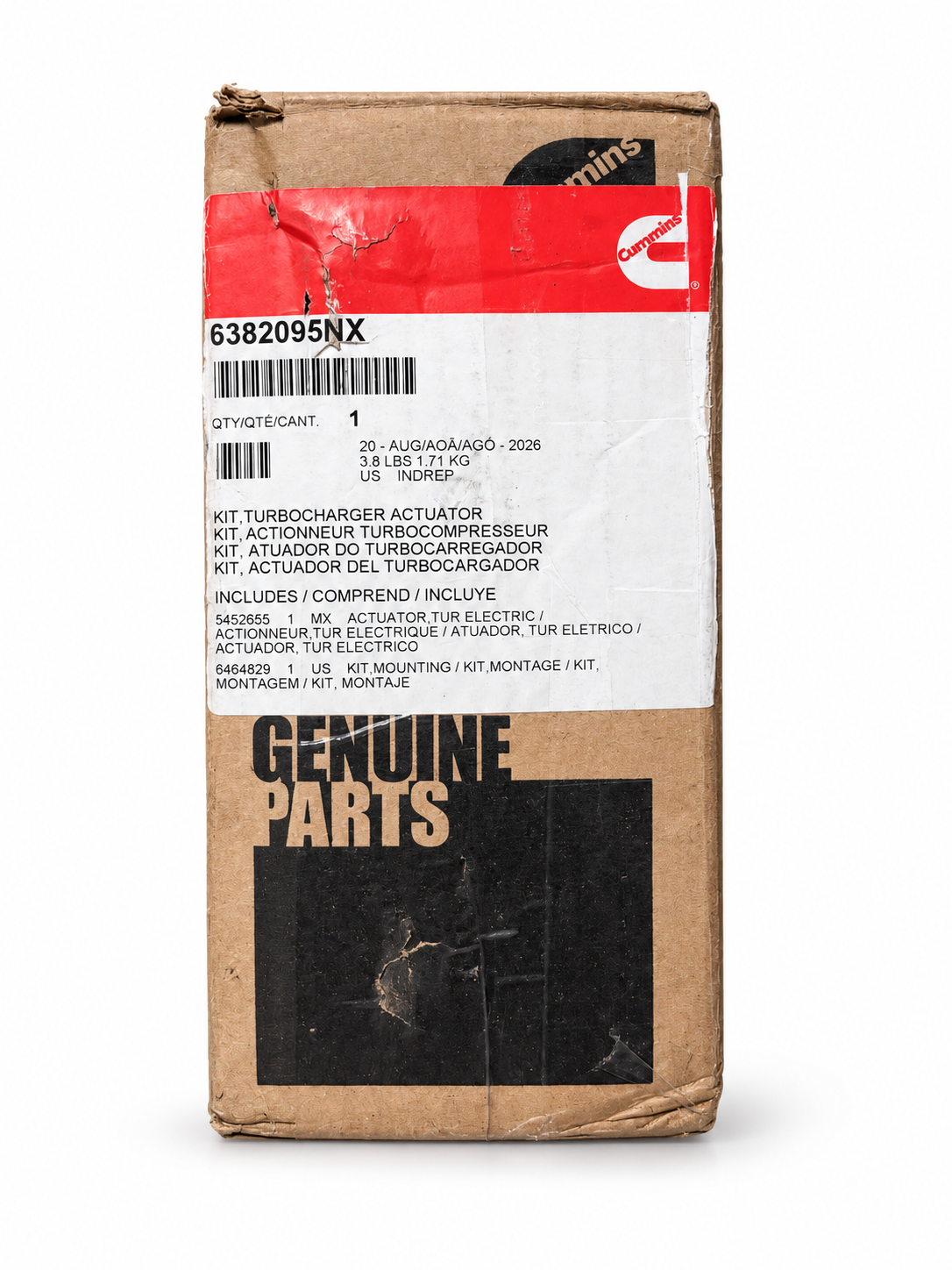 CUMMINS TURBO ACTUATOR KIT 6382095NX